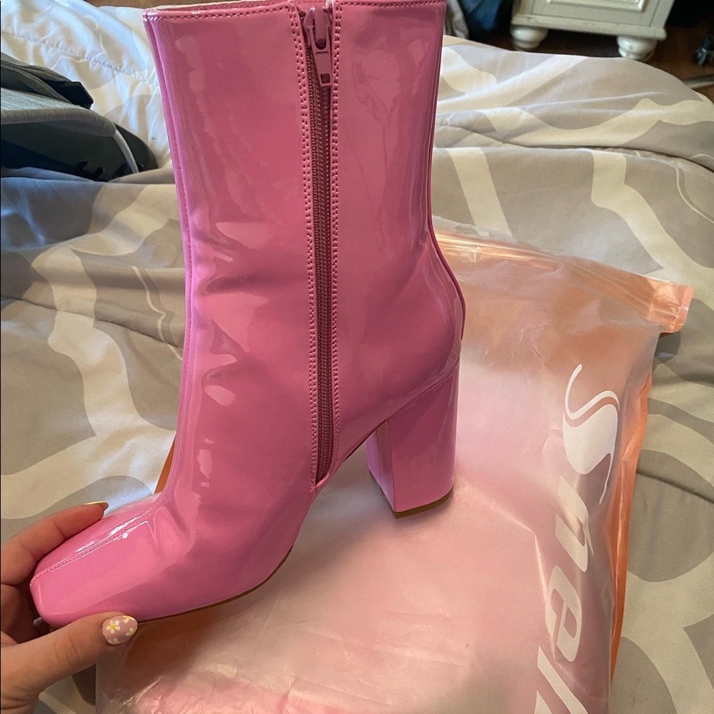 Pink Shein booties